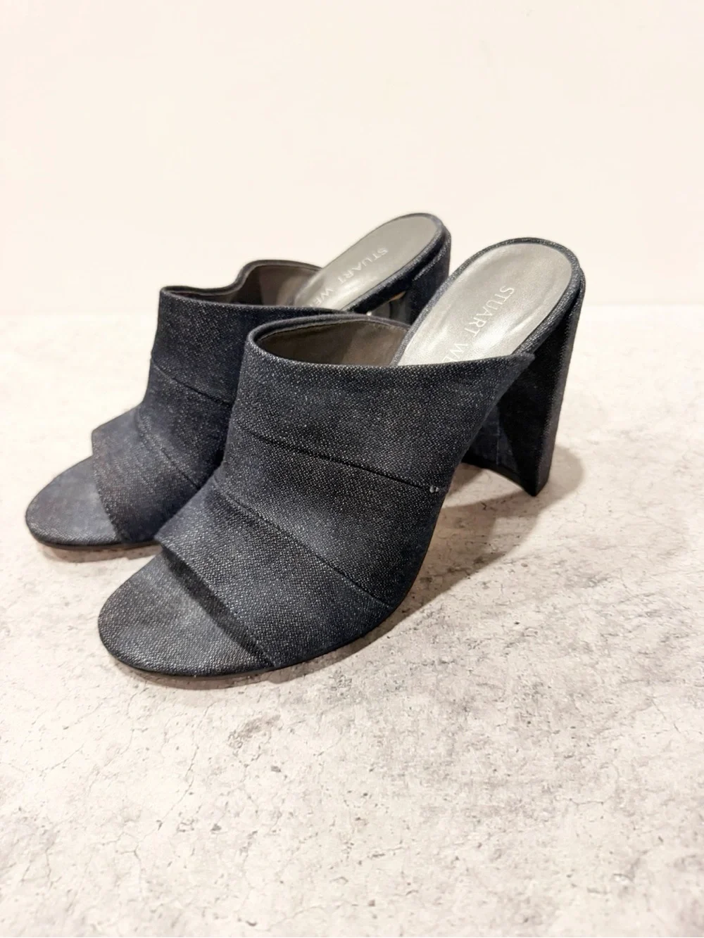 Stuart Weitzman Thea denim mule sandals Size 7.5M